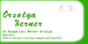 orsolya werner business card